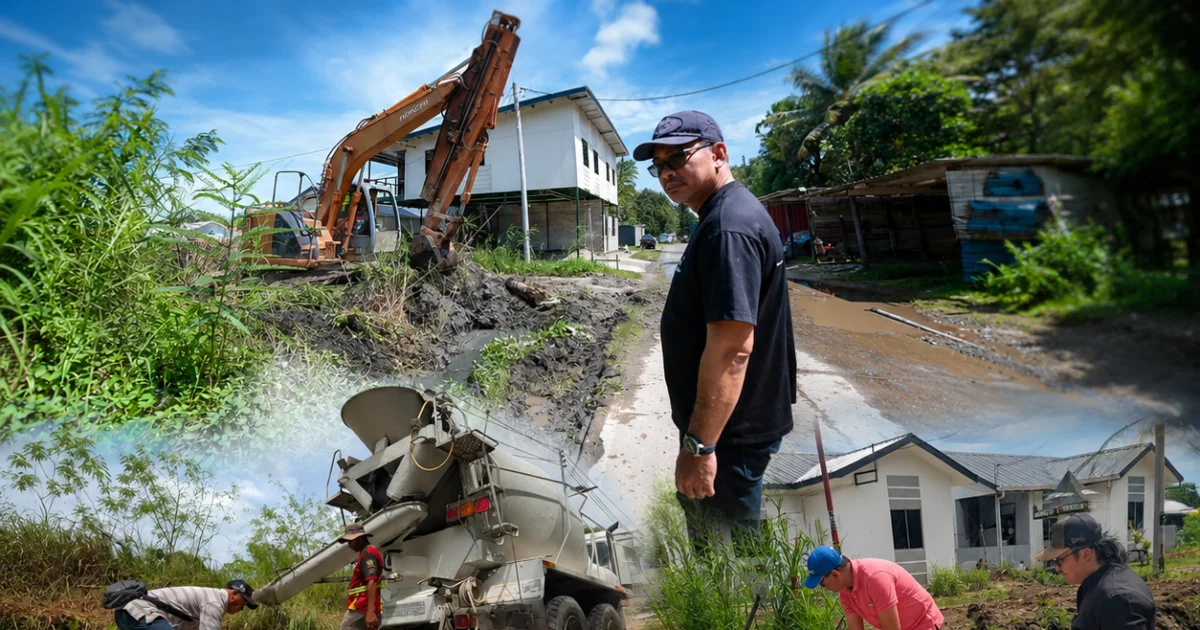 AMBIL PEDULI, AZIS JAMMAN BANTU SELESAIKAN MASALAH BANJIR PENDUDUK KAMPUNG KALANSANAN