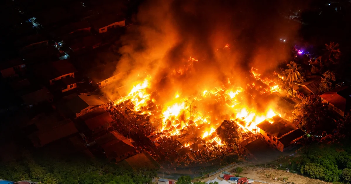 11 RUMAH MUSNAH DALAM KEBAKARAN, 12 KELUARGA TERJEJAS DI KAMPUNG KALANSANAN