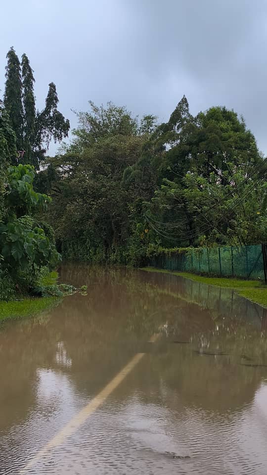 Jalan Kambau, the access road to SRK St Joseph Penampang is flooded -&nbsp;Christopher Masudal